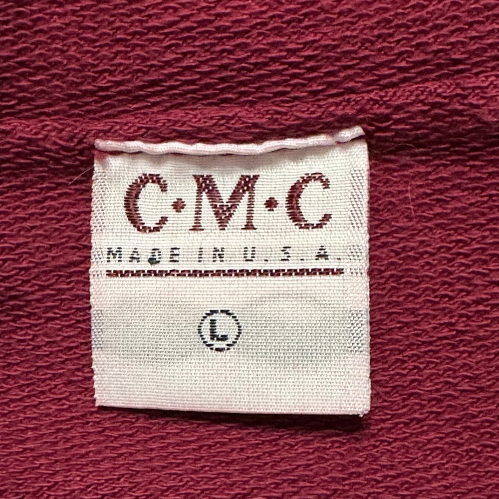 CMC Mock Neck Long Sleeve Top Cotton Blend Pocket Detail Burgundy Boho Casual L - Picture 3 of 6